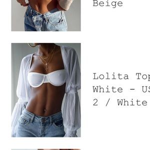 Princess Polly white bra top with flare sleeves.
